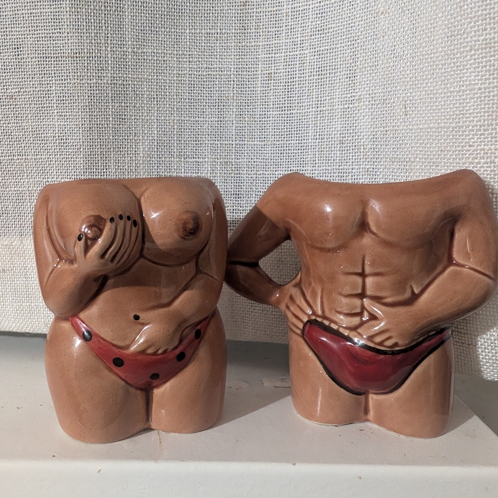 Ceramic Vintage Bikini Shot Glasses, Beer Pong, Party Glasses